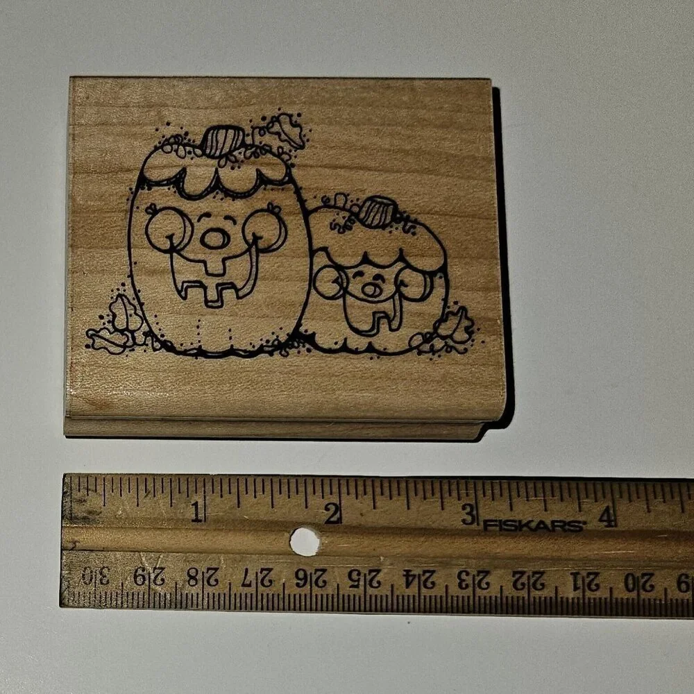 JRL Design Halloween Smiles Rubber Stamp N211 Pumpkin Jack-O-Lantern NEVER USED